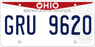 OH license plate GRU9620