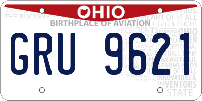 OH license plate GRU9621