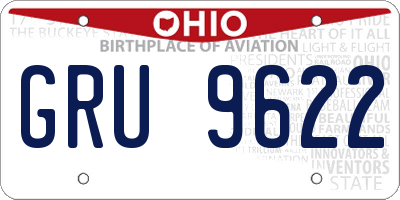 OH license plate GRU9622