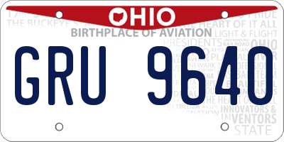 OH license plate GRU9640