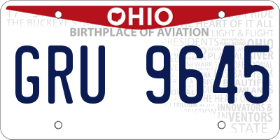 OH license plate GRU9645