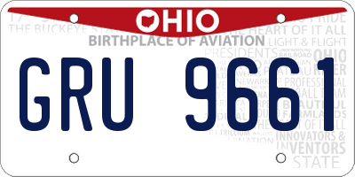 OH license plate GRU9661