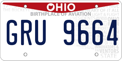 OH license plate GRU9664