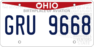 OH license plate GRU9668