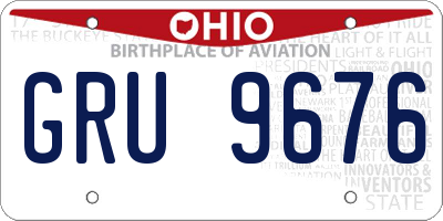 OH license plate GRU9676