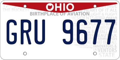 OH license plate GRU9677