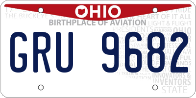 OH license plate GRU9682