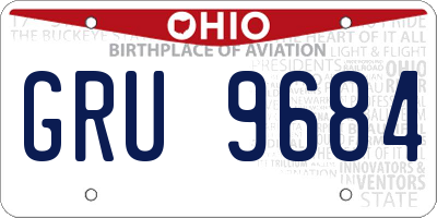 OH license plate GRU9684