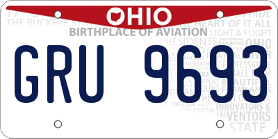 OH license plate GRU9693