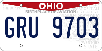 OH license plate GRU9703