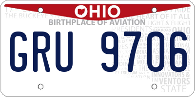 OH license plate GRU9706