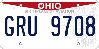 OH license plate GRU9708