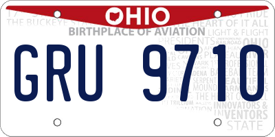 OH license plate GRU9710