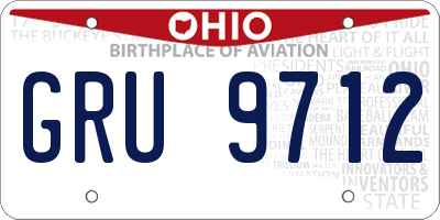 OH license plate GRU9712