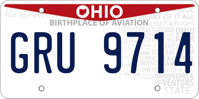 OH license plate GRU9714