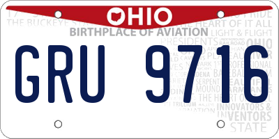 OH license plate GRU9716