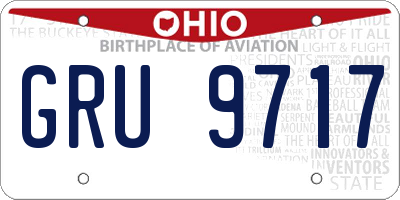 OH license plate GRU9717