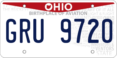 OH license plate GRU9720