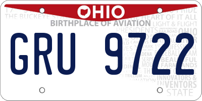 OH license plate GRU9722