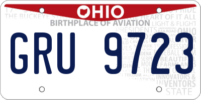 OH license plate GRU9723