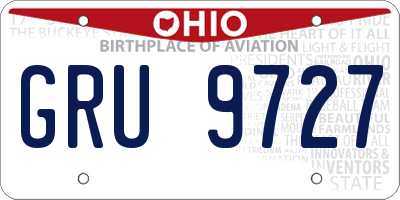 OH license plate GRU9727