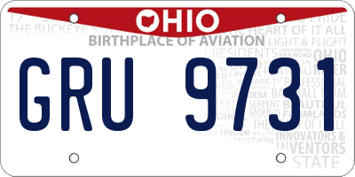 OH license plate GRU9731