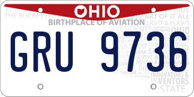 OH license plate GRU9736