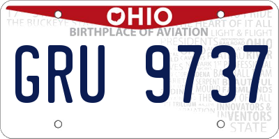 OH license plate GRU9737