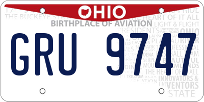 OH license plate GRU9747
