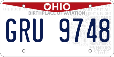 OH license plate GRU9748