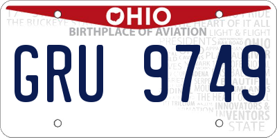 OH license plate GRU9749