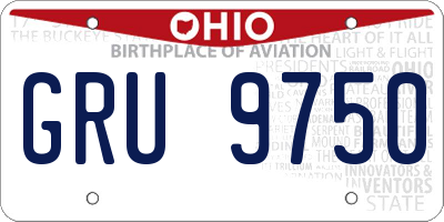 OH license plate GRU9750