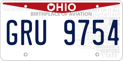 OH license plate GRU9754