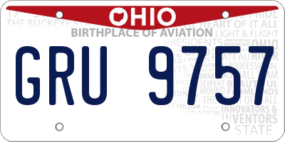 OH license plate GRU9757
