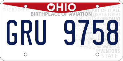 OH license plate GRU9758