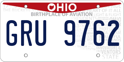 OH license plate GRU9762