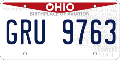 OH license plate GRU9763