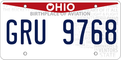 OH license plate GRU9768