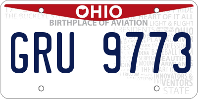 OH license plate GRU9773