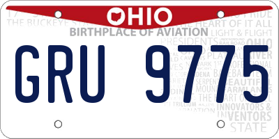 OH license plate GRU9775