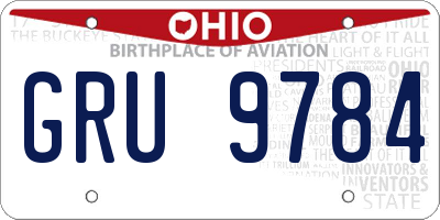 OH license plate GRU9784