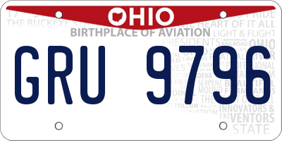OH license plate GRU9796