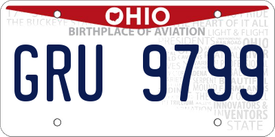 OH license plate GRU9799