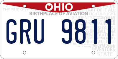 OH license plate GRU9811
