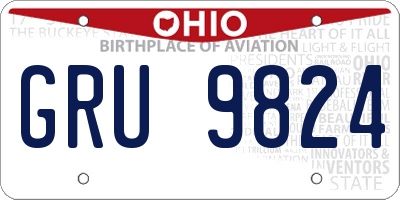 OH license plate GRU9824