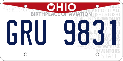 OH license plate GRU9831