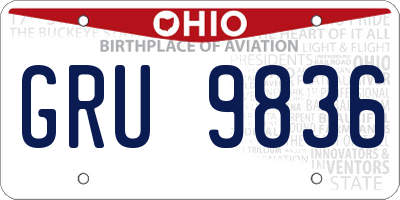 OH license plate GRU9836