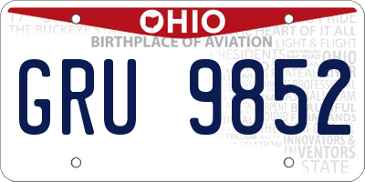 OH license plate GRU9852