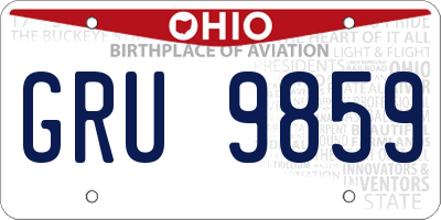 OH license plate GRU9859