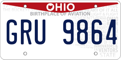 OH license plate GRU9864